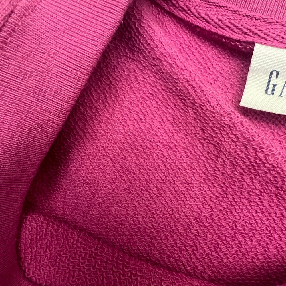 Gap Factory light weight short sleeve sweatshirt copped top - pink - size M - Picture 6 of 6